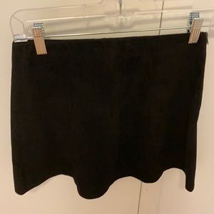 Top Shop, black suede mini skirt, size small